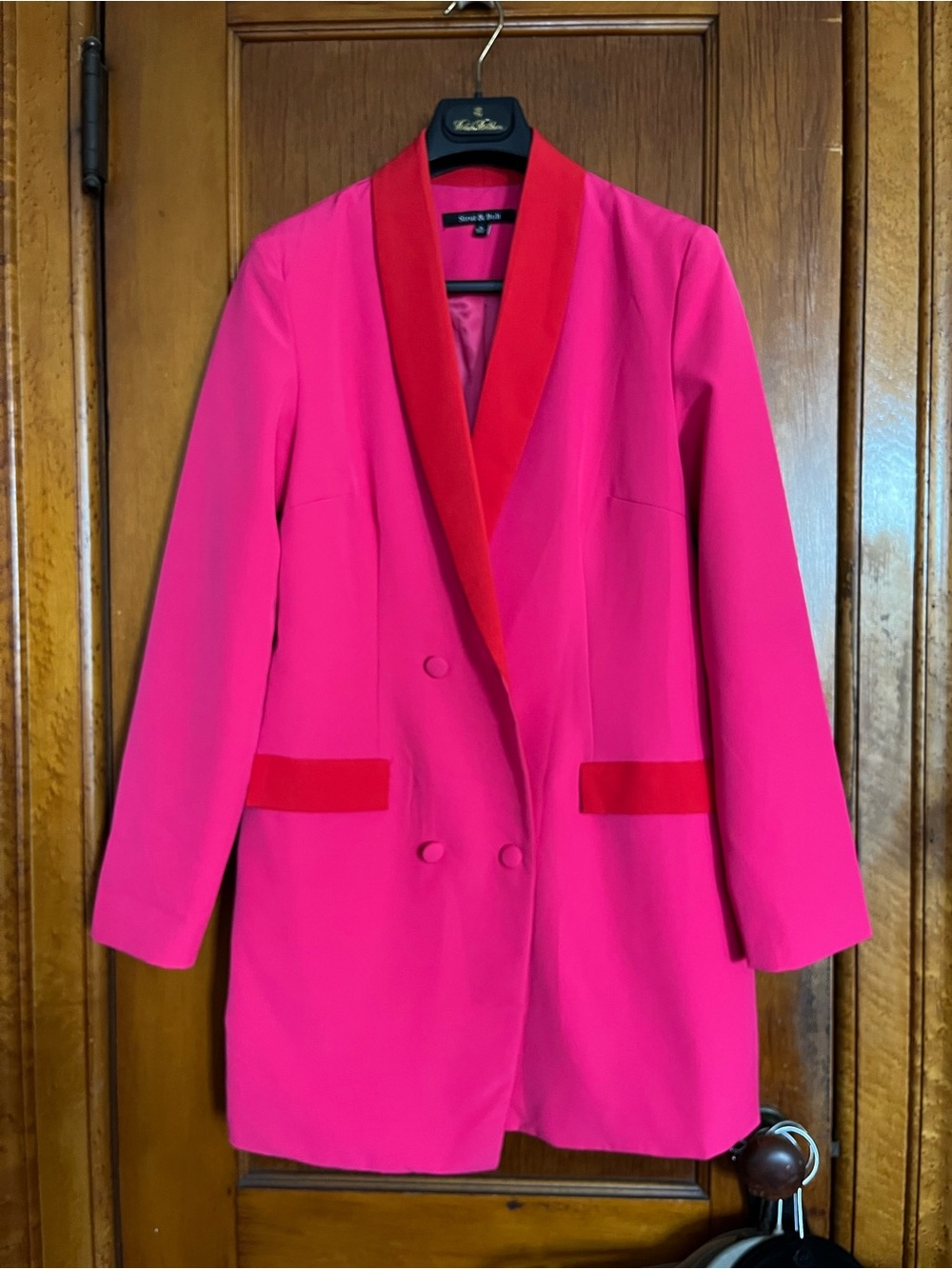 Strut & Bolt Fuchsia Blazer with Red Trim